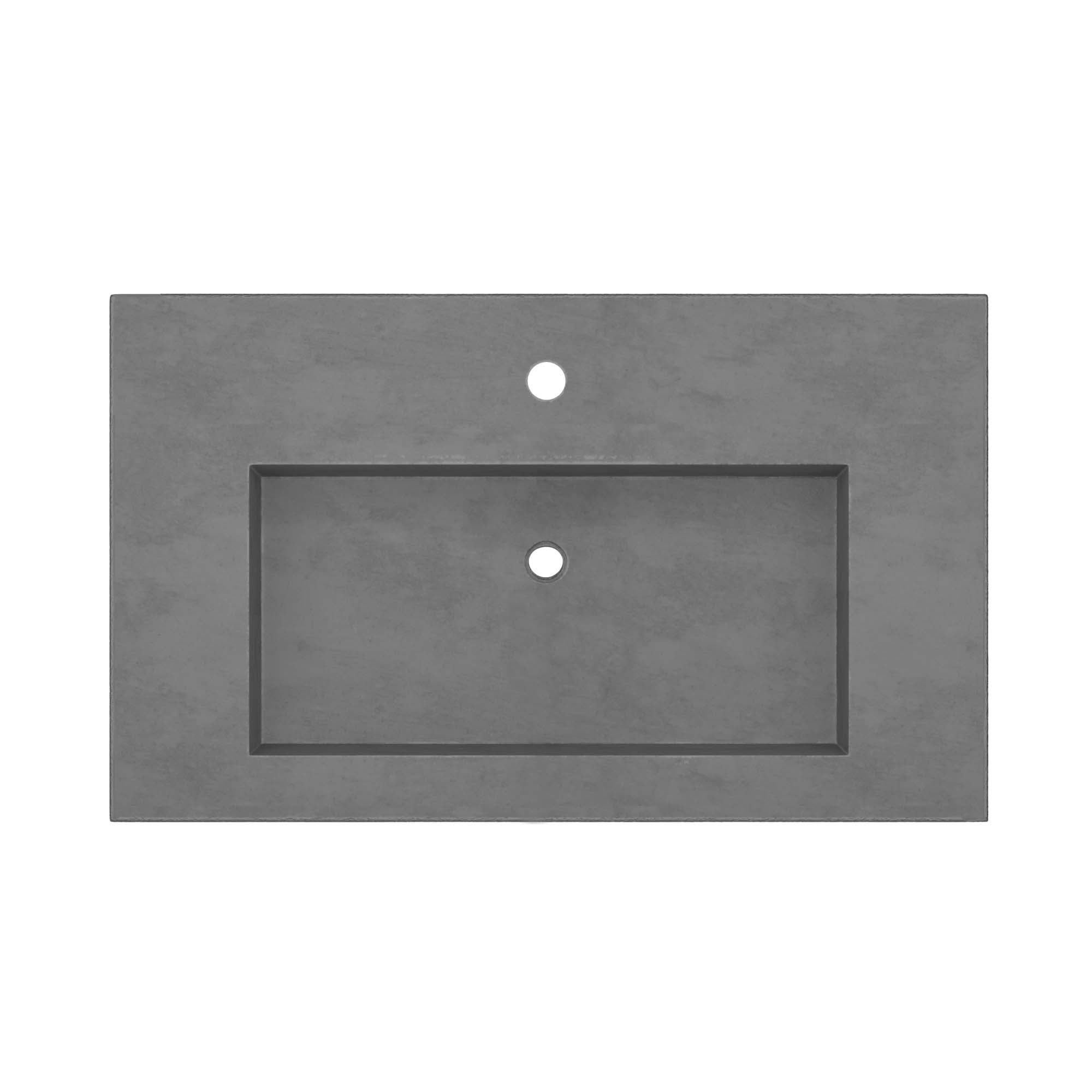 Native Trails 36" Capistrano ADA Vanity Top with Integral Trough Sink in Slate, Single Faucet Cutout, NSVT36-S1