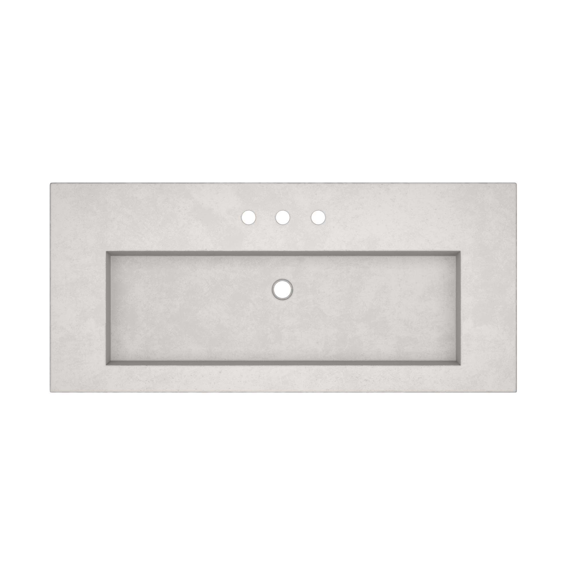 Native Trails 48" Capistrano ADA Vanity Top with Integral Trough Sink in Ash, 8" Widespread Faucet Cutout, NSVT48-A