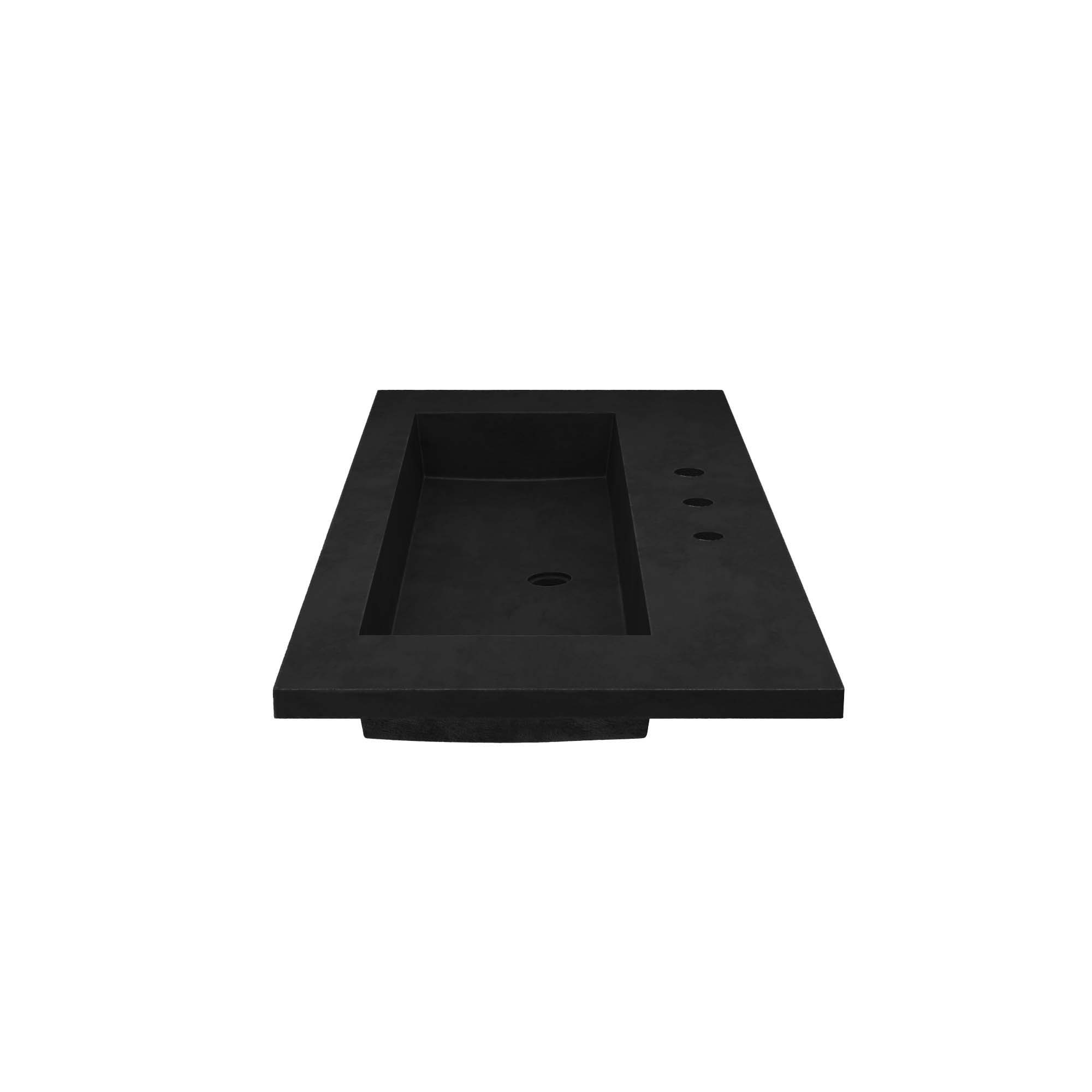 Native Trails 48" Capistrano ADA Vanity Top with Integral Trough Sink in Charcoal, 8" Widespread Faucet Cutout, NSVT48-C