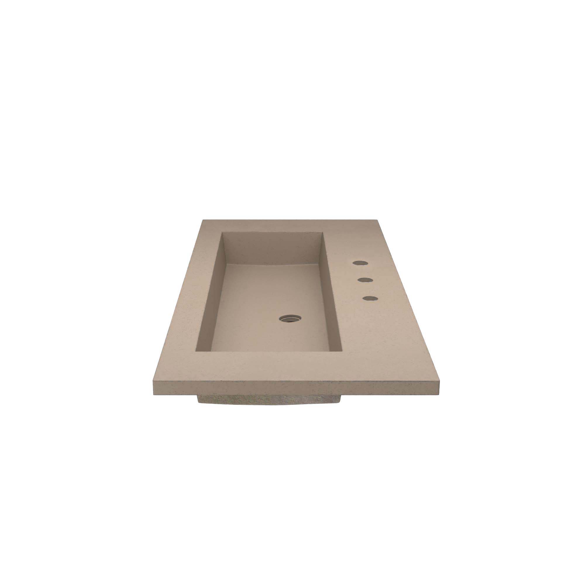 Native Trails 48" Capistrano ADA Vanity Top with Integral Trough Sink in Earth, 8" Widespread Faucet Cutout, NSVT48-E