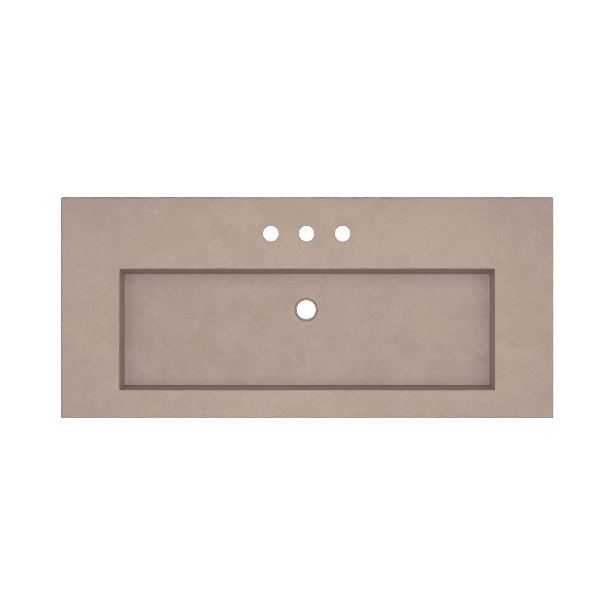 Native Trails 48" Capistrano ADA Vanity Top with Integral Trough Sink in Earth, 8" Widespread Faucet Cutout, NSVT48-E