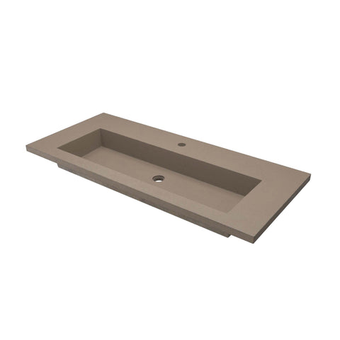 Native Trails 48" Capistrano ADA Vanity Top with Integral Trough Sink in Earh, Single Faucet Cutout, NSVT48-E1