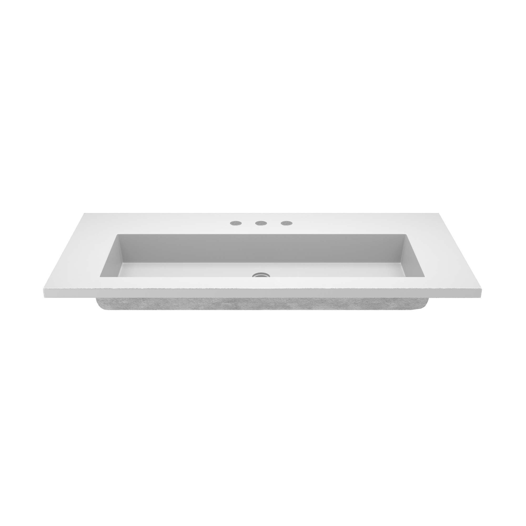 Native Trails 48" Capistrano ADA Vanity Top with Integral Trough Sink in Pearl, 8" Widespread Faucet Cutout, NSVT48-P