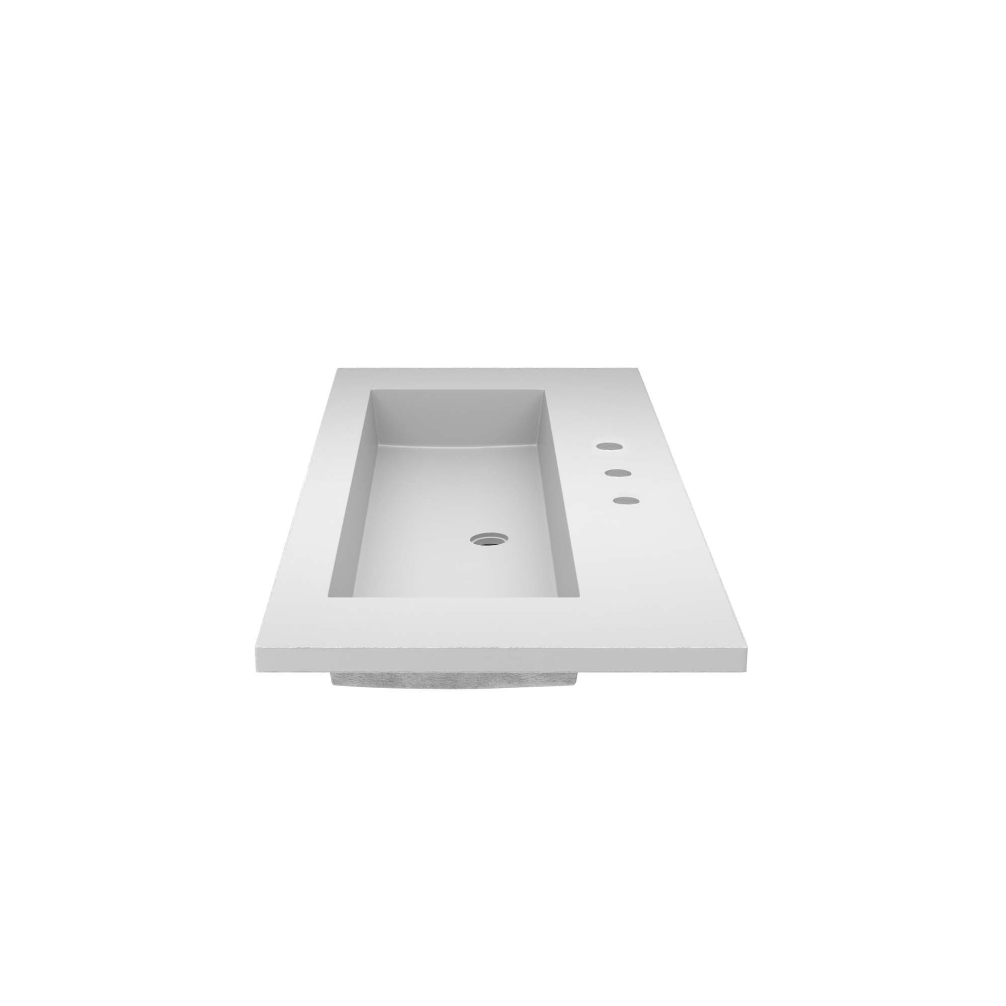 Native Trails 48" Capistrano ADA Vanity Top with Integral Trough Sink in Pearl, 8" Widespread Faucet Cutout, NSVT48-P