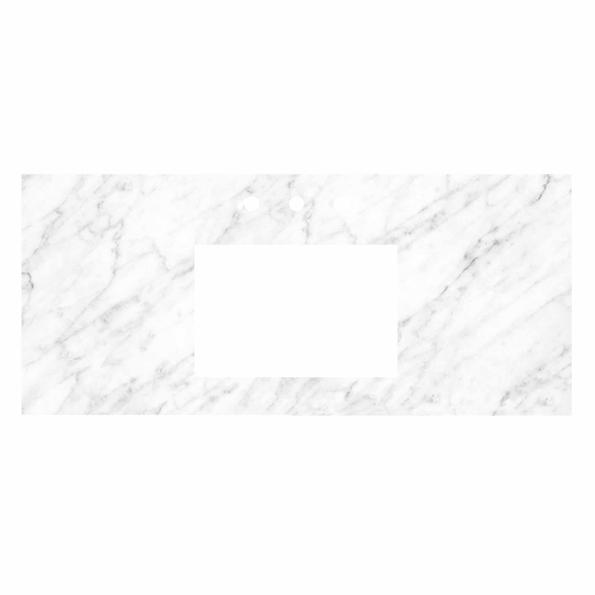 Native Trails 48" Americana Vanity in Chestnut with Carrara Marble Top and Avila in Brushed Nickel, 8" Widespread Faucet Holes, BND48-VB-CT-CP-020