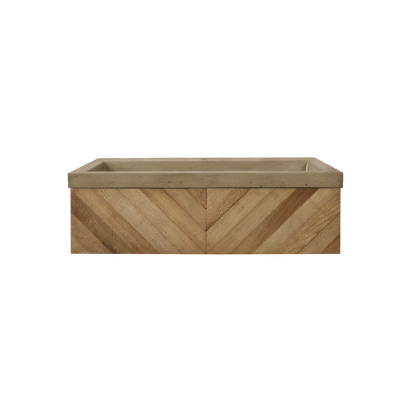 Native Trails 36" Chardonnay Floating Vanity with NativeStone Trough in Earth, VNW191-NSL3619-E