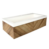 Native Trails 36" Chardonnay Floating Vanity with NativeStone Trough Sink in Pearl, VNW191-NSL3619-P