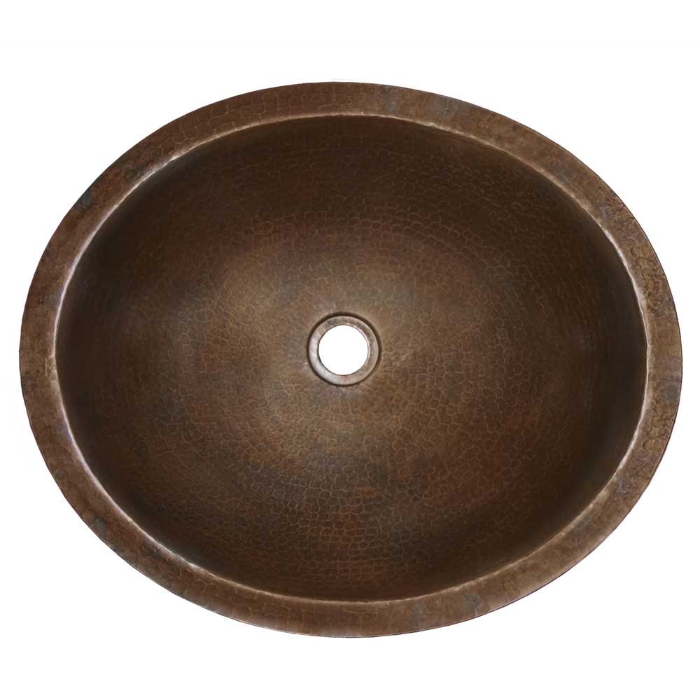 Native Trails Classic 19" Oval Copper Bathroom Sink, Antique Copper, CPS268
