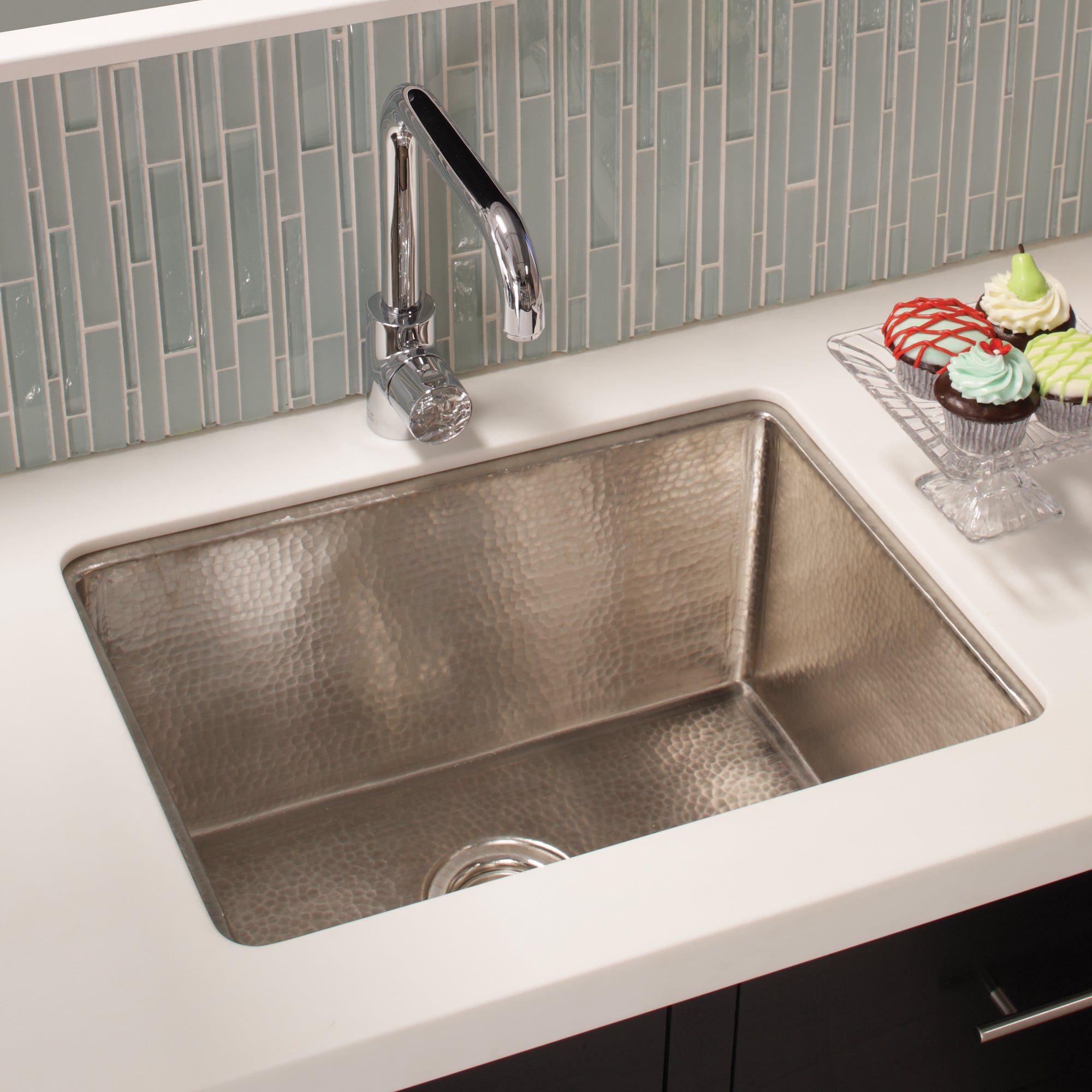 Native Trails Cocina 24" Nickel Kitchen Sink, Brushed Nickel, CPK579