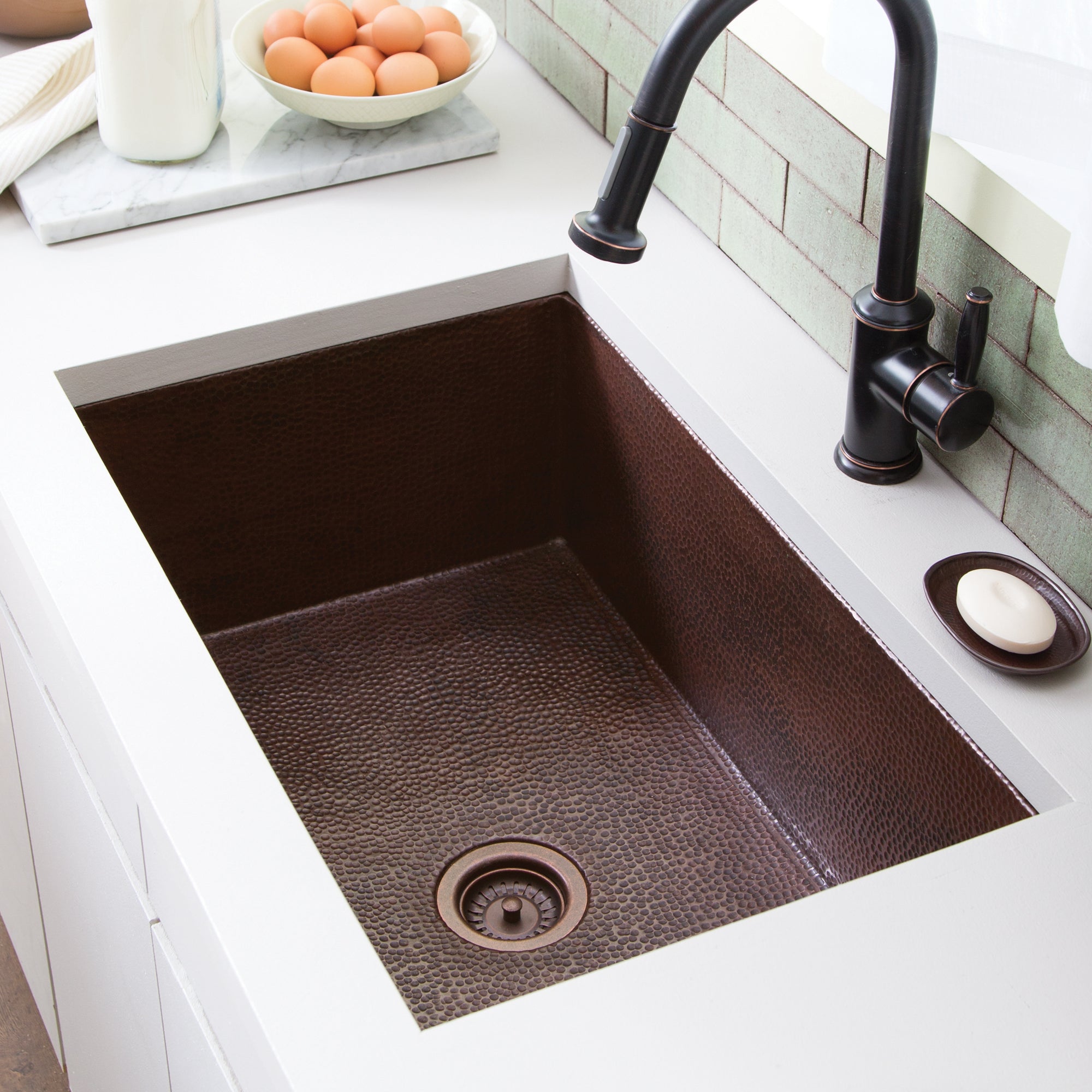 Native Trails Cocina 30" Copper Kitchen Sink, Antique Copper, CPK293