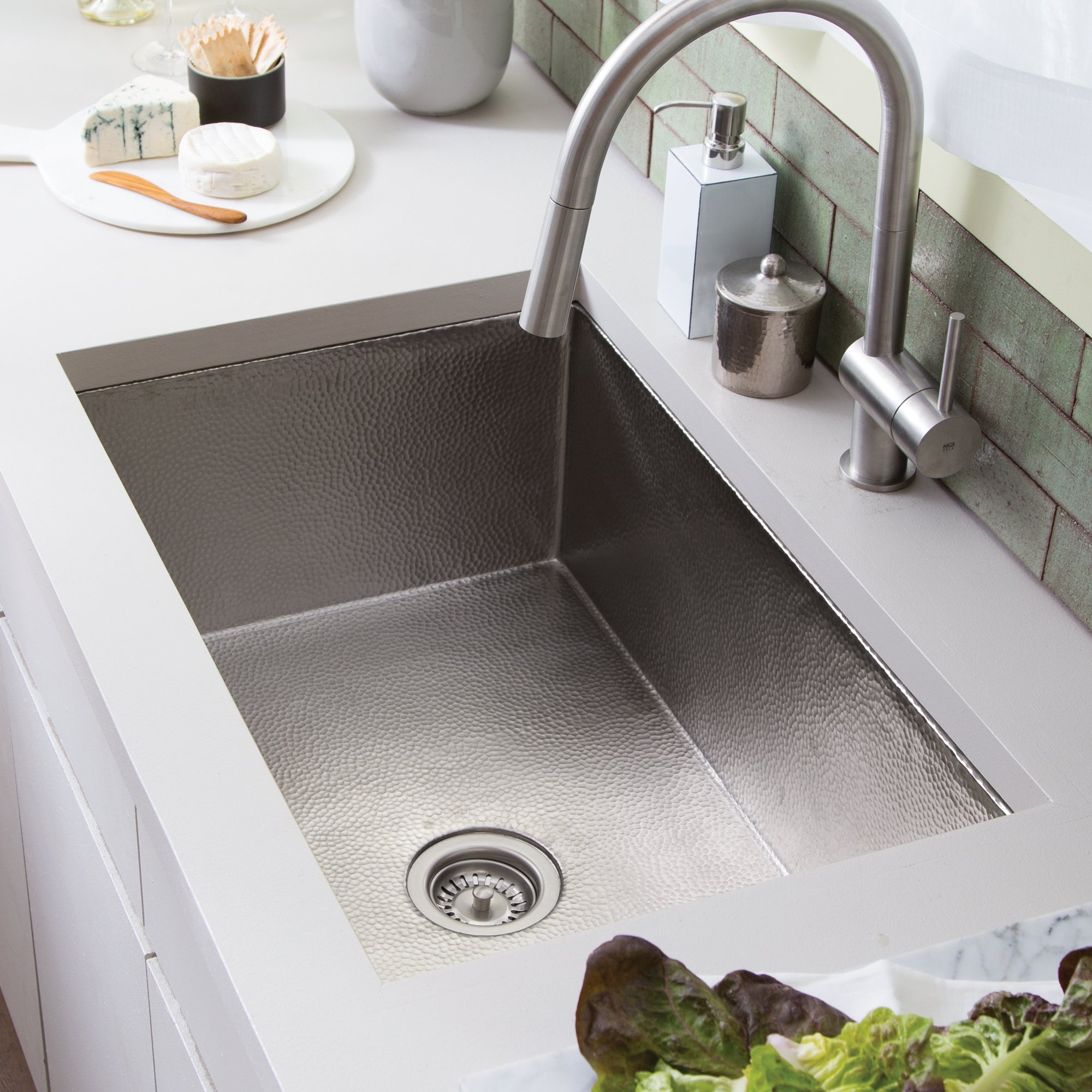 Native Trails Cocina 30" Nickel Kitchen Sink, Brushed Nickel, CPK593