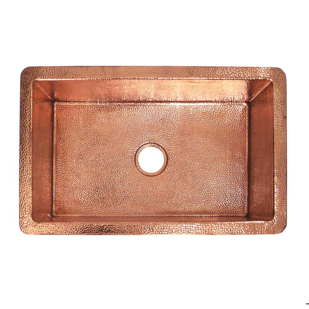 Native Trails Cocina 30" Copper Kitchen Sink, Polished Copper, CPK493
