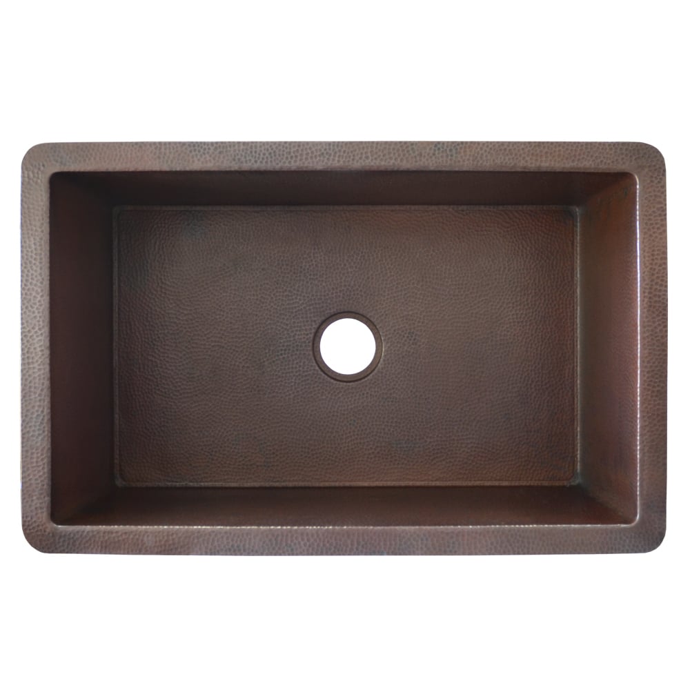 Native Trails Cocina 33" Copper Kitchen Sink, Antique Copper, CPK272
