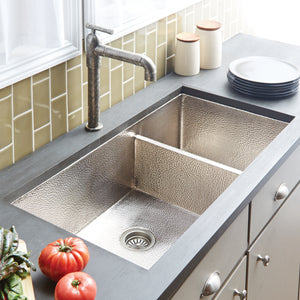 Alternate Image for Native Trails Cocina Duet Pro 40" Nickel Kitchen Sink, 60/40 Double Bowl, Brushed Nickel, CPK577
