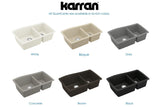 Karran 34" Undermount Quartz Composite Kitchen Sink, 60/40 Double Bowl, Black, QU-721-BL