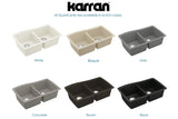 Karran 34" Undermount Quartz Composite Kitchen Sink, 50/50 Double Bowl, Grey, QU-720-GR