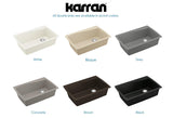 Karran 34" Drop In/Topmount Quartz Composite Kitchen Sink, Black, QT-722-BL