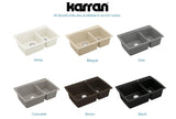 Karran 34" Drop In/Topmount Quartz Composite Kitchen Sink, 60/40 Double Bowl, White, QT-721-WH