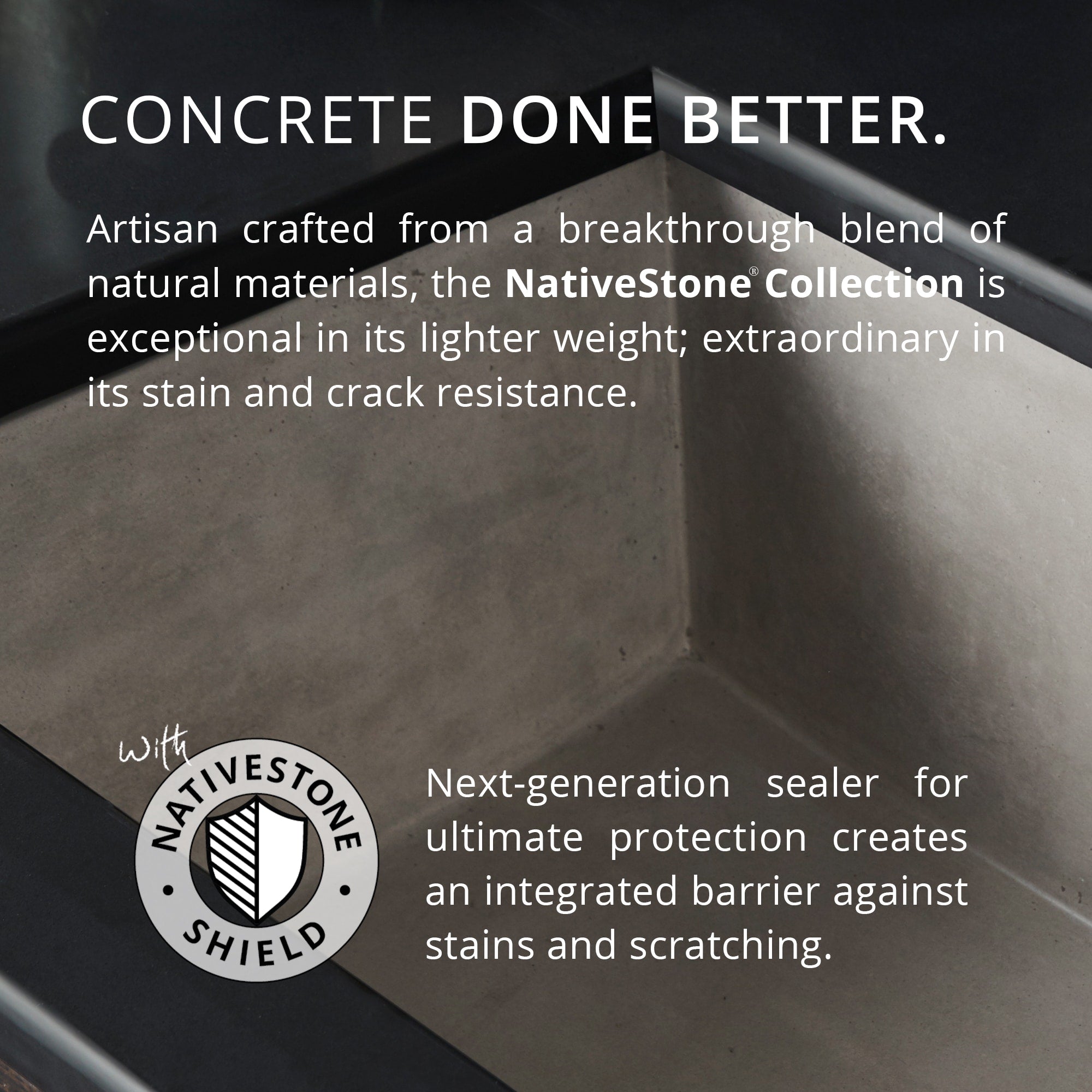 Native Trails Nipomo 20" Rectangle NativeStone Concrete Farmhouse Bathroom Sink, Pearl, NSL1915-P