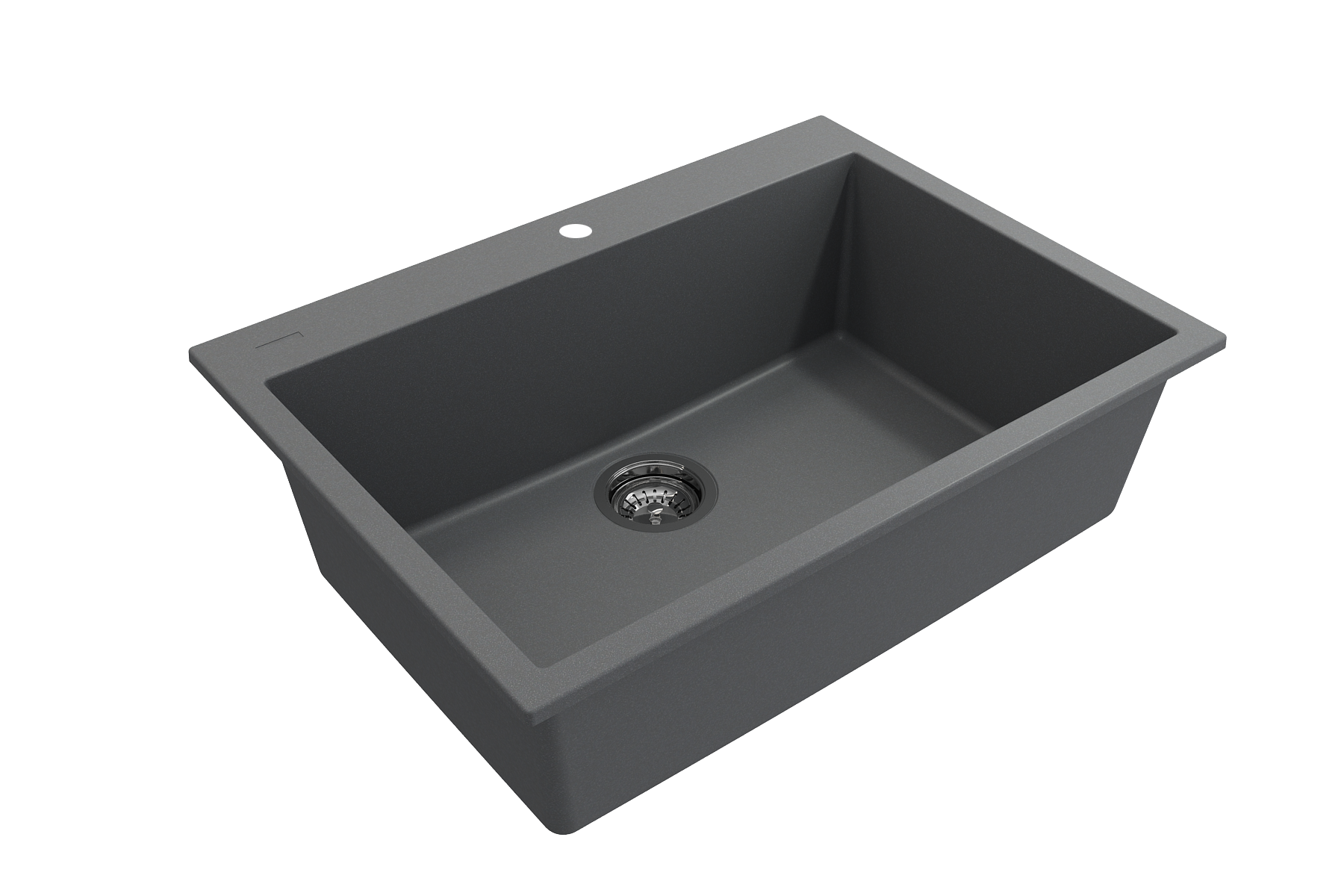 BOCCHI Campino Uno 27" Dual Mount Granite Kitchen Sink Kit, Concrete Gray, 1634-506-0126