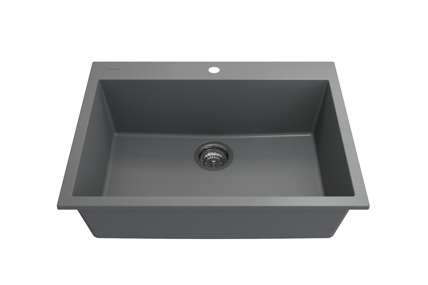 BOCCHI Campino Uno 27" Dual Mount Granite Kitchen Sink Kit, Concrete Gray, 1634-506-0126