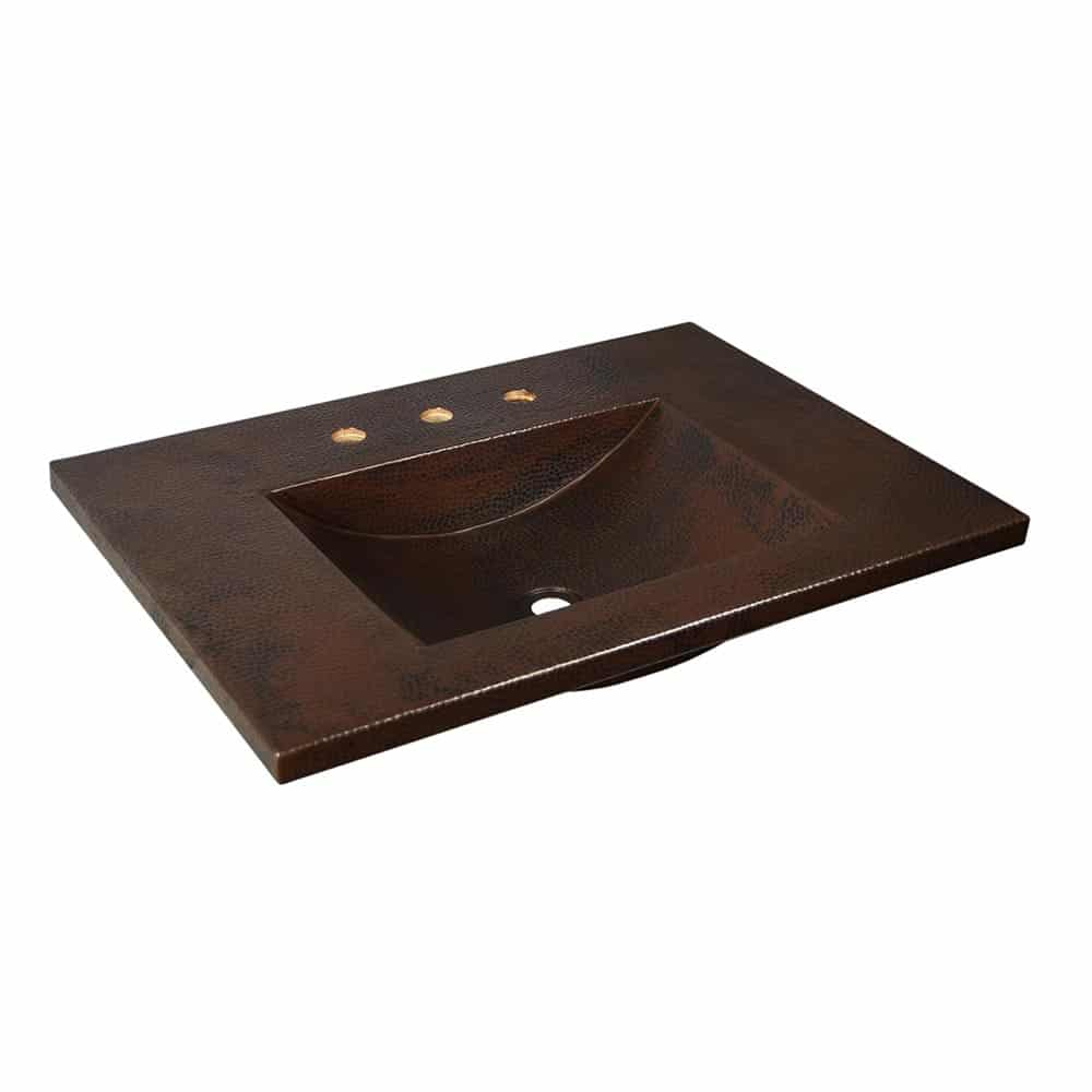 Native Trails 30" Cozumel Vanity Top with Integral Bathroom Sink in Antique Copper, VNT3022