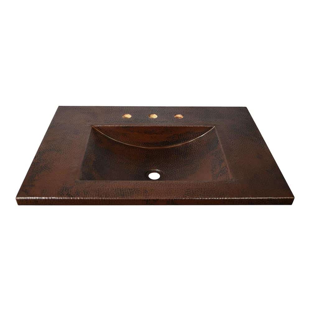 Native Trails 30" Cozumel Vanity Top with Integral Bathroom Sink in Antique Copper, VNT3022