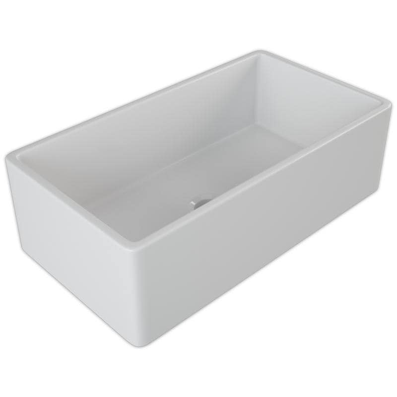 30" Fireclay Farmhouse Apron Kitchen Sink by Crestwood, Reversible, White, CW-7130-W - The Sink Boutique