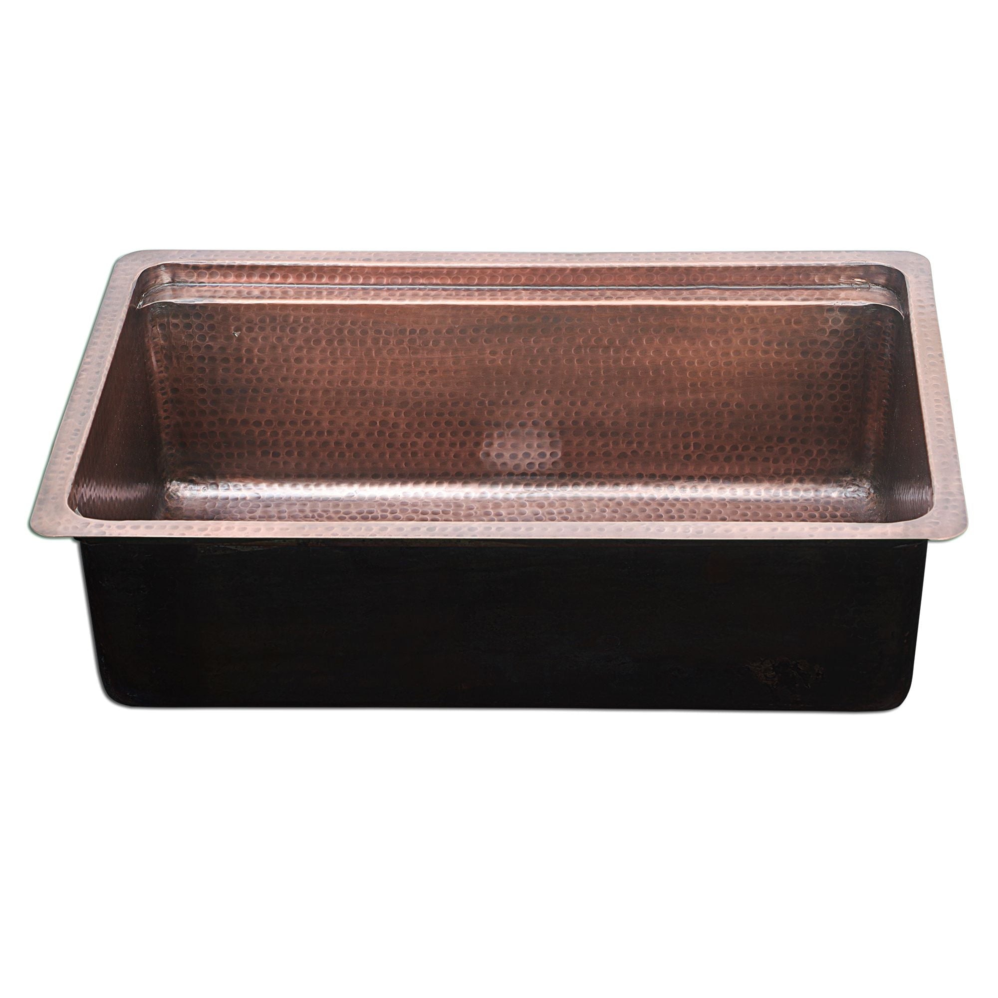 Nantucket Sinks Brightwork Home 32" Dual Mount Copper Workstation Kitchen Sink with Accessories, 16 Gauge, KCH-PS-3220