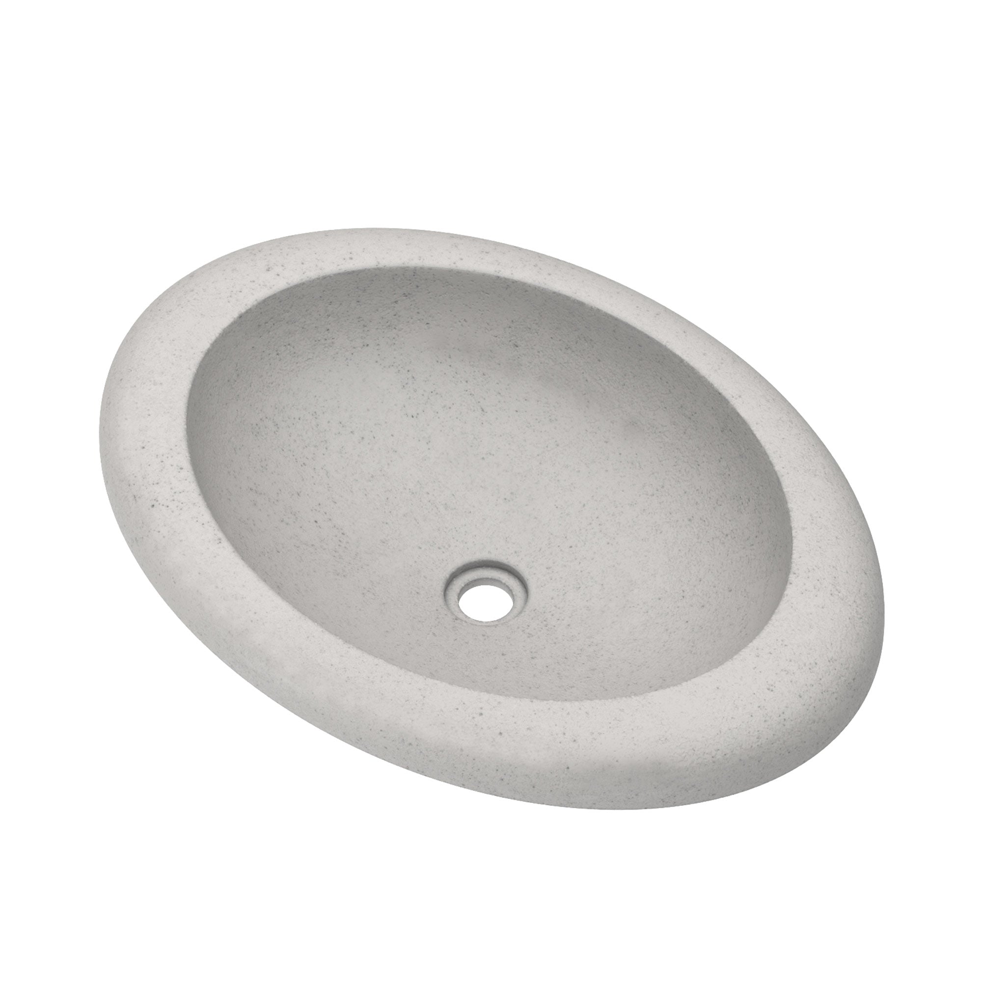 Native Trails Cuyama 21" Round NativeStone Concrete Bathroom Sink, Ash, NSL2115-A
