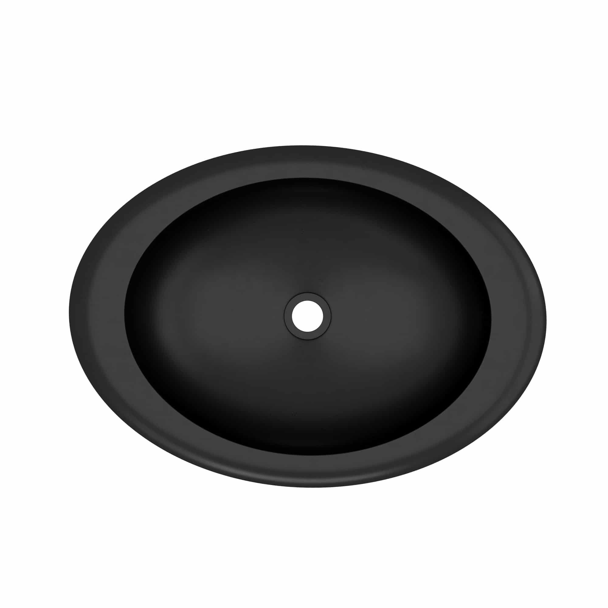 Native Trails Cuyama 21" x 15" Round Drop In NativeStone Concrete ADA Bathroom Sink, Charcoal, NSL2115-C