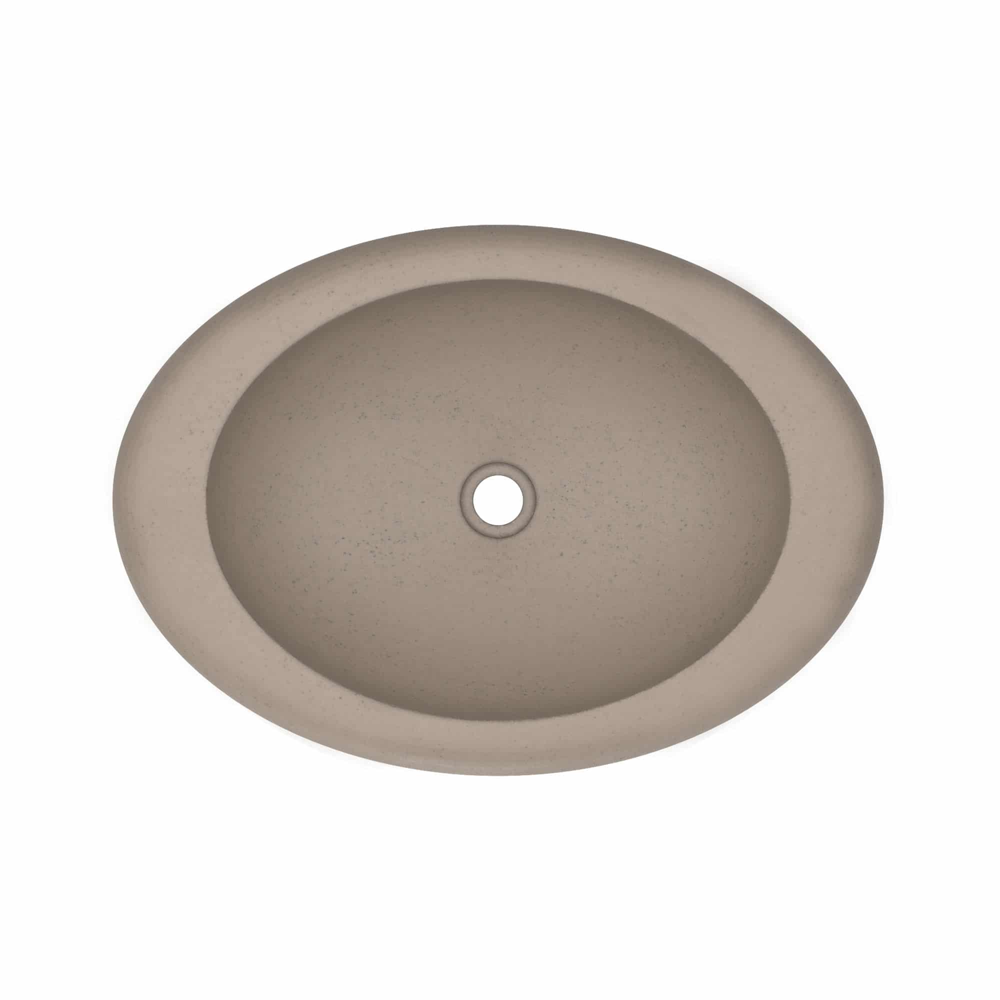 Native Trails Cuyama 21" Round NativeStone Concrete Bathroom Sink, Earth, NSL2115-E
