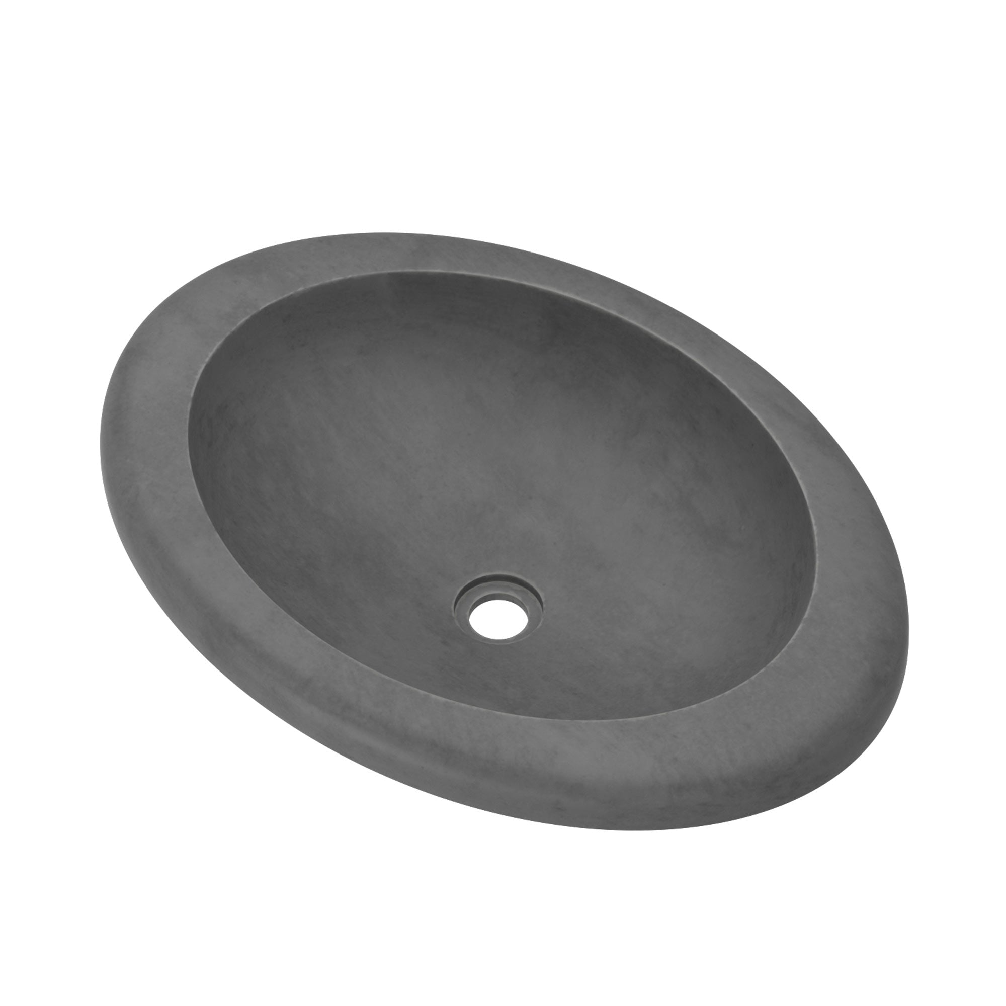 Native Trails Cuyama 21" Round NativeStone Concrete Bathroom Sink, Slate, NSL2115-S