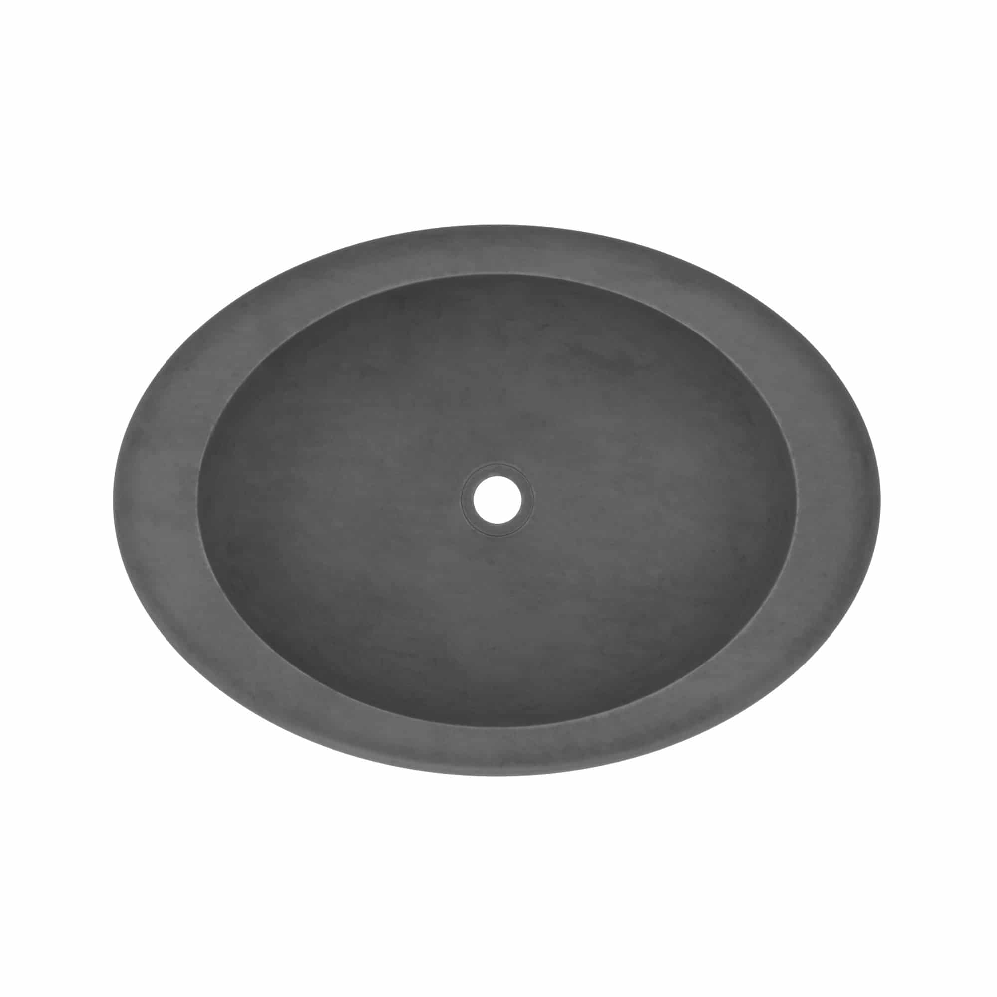 Native Trails Cuyama 21" Round NativeStone Concrete Bathroom Sink, Slate, NSL2115-S