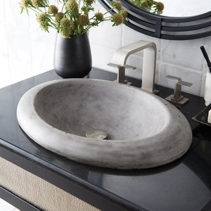 Alternate Image for Native Trails Cuyama 21" Round NativeStone Concrete Bathroom Sink, Ash, NSL2115-A