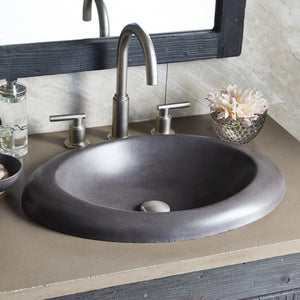 Alternate Image for Native Trails Cuyama 21" Round NativeStone Concrete Bathroom Sink, Slate, NSL2115-S