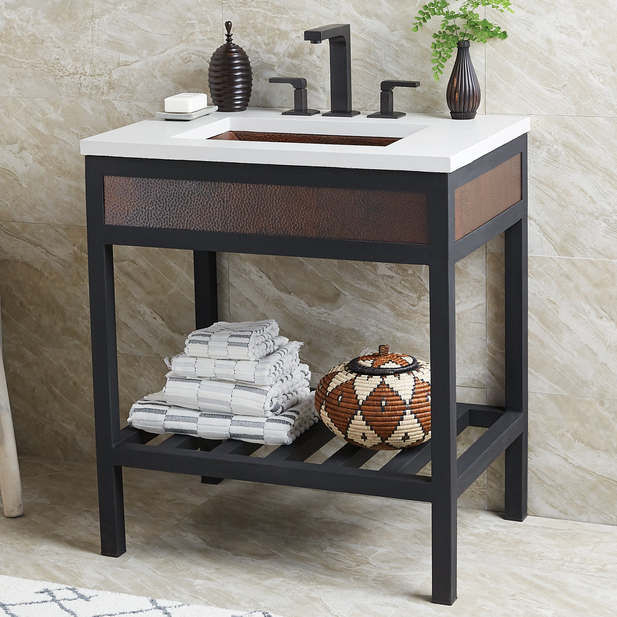 Native Trails 30" Cuzco Freestanding Vanity Base in Antique Copper, VNR302