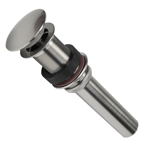 Premier Copper Products 1.5" Non-Overflow Pop-up Bathroom Sink Drain - Brushed Nickel, D-208BN