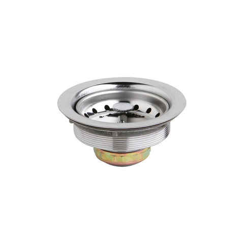 Elkay Dayton D1125 3-1/2" Stainless Steel Drain with Removable Basket Strainer and Rubber Stopper - The Sink Boutique