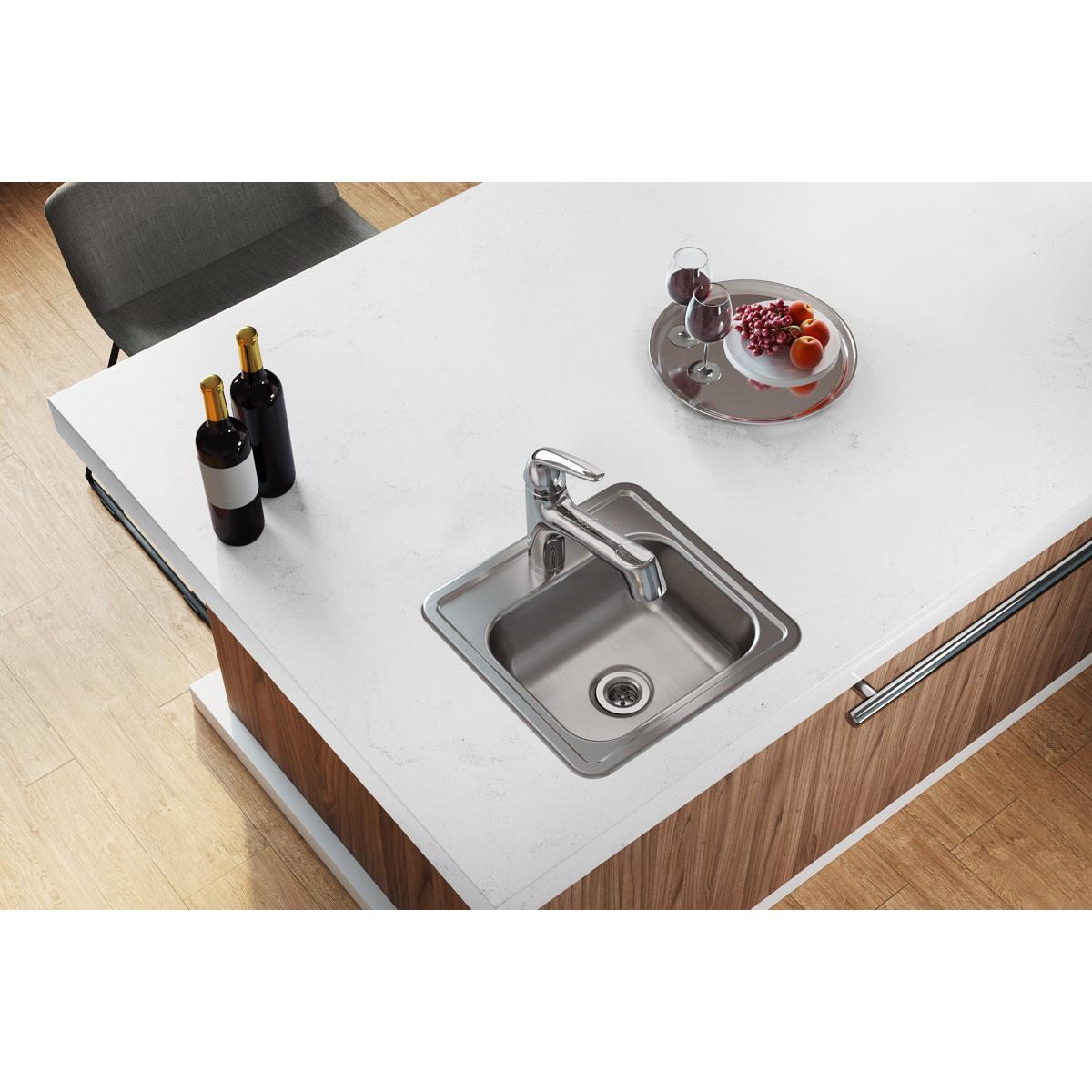 Elkay Dayton 15" Stainless Steel Bar Sink, Satin, D115152 - The Sink Boutique