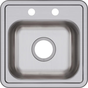 Alternate Image for Elkay Dayton 15" Stainless Steel Bar Sink, Satin, 2 Faucet Holes, D115162