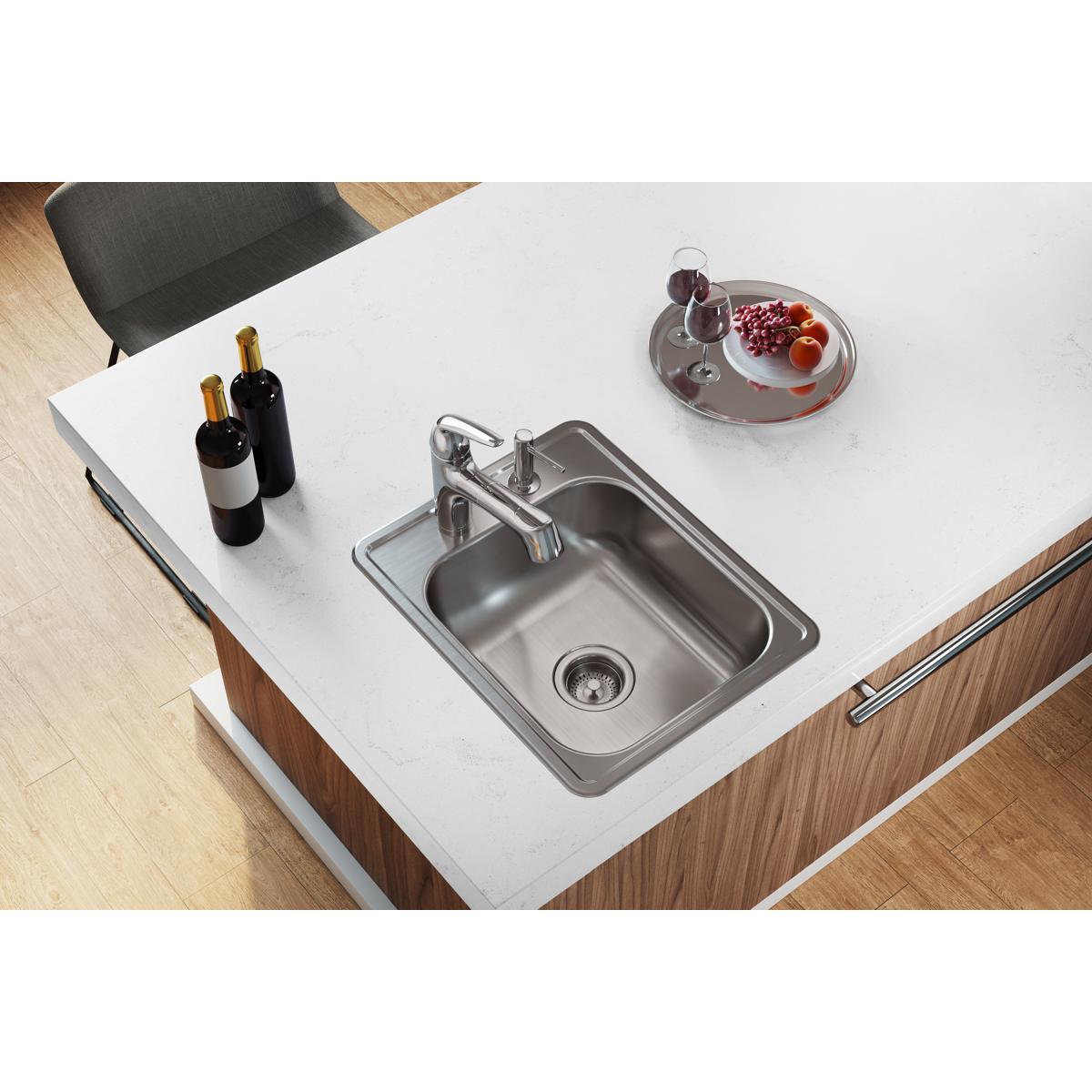 Elkay Dayton 17" Stainless Steel Bar Sink, Satin, D117213 - The Sink Boutique