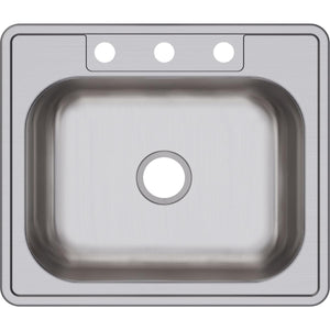 Alternate Image for Elkay Dayton 25" Stainless Steel Kitchen Sink, Satin, 3 Faucet Hole, D125213