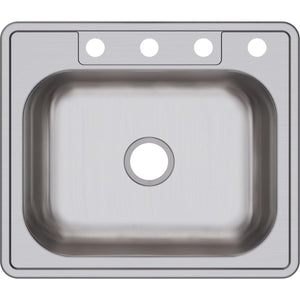 Alternate Image for Elkay Dayton 25" Stainless Steel Kitchen Sink, Satin, 4 Faucet Hole, D125214