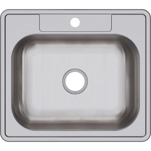 Alternate Image for Elkay Dayton 25" Stainless Steel Kitchen Sink, Satin, 1 Faucet Hole, D125221
