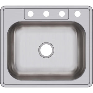 Alternate Image for Elkay Dayton 25" Stainless Steel Kitchen Sink, Satin, 4 Faucet Hole, D125224
