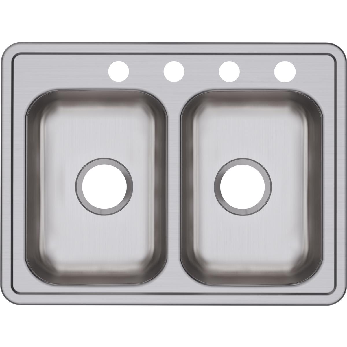 Elkay Dayton 25" Stainless Steel Kitchen Sink, 50/50 Double Bowl, Satin, D225194