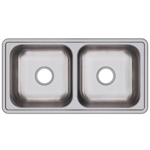 Alternate Image for Elkay Dayton 33" Stainless Steel Kitchen Sink, 50/50 Double Bowl, Satin, D23317