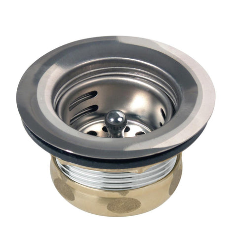 Elkay Dayton D5018A 2" Stainless Steel Drain with Removable Basket Strainer and Rubber Stopper