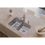 Elkay Dayton 32" Stainless Steel Kitchen Sink, 50/50 Double Bowl, Soft Satin, DCFU312010R - The Sink Boutique